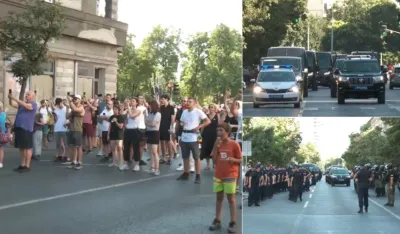 (FOTO/VIDEO) Incidenti na vi&scaron;e lokacija u Srbiji: Autoprevoznik poku&scaron;ao da se spali ispred prostorija SNS-a pa uhap&scaron;en