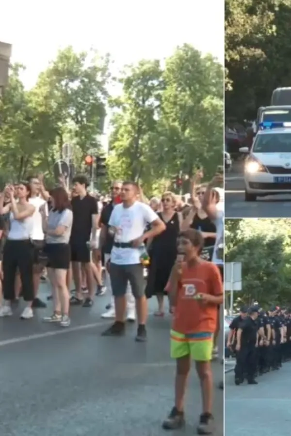 (FOTO/VIDEO) Incidenti na vi&scaron;e lokacija u Srbiji: Autoprevoznik poku&scaron;ao da se spali ispred prostorija SNS-a pa uhap&scaron;en