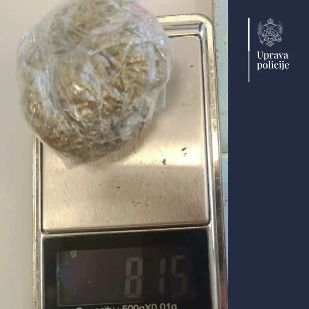 UP: Albanski državljanin kod kojeg je policija prona&scaron;la marihuanu kažnjen sa 700 eura i protjeran iz Crne Gore