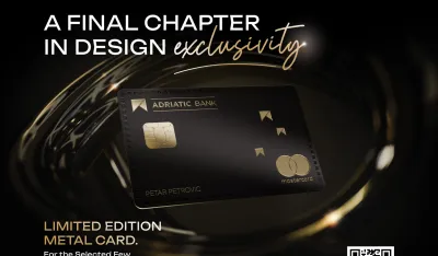 Adriatic Bank predstavlja metalno izdanje Mastercard World Elite platne kartice