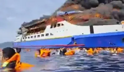 (FOTO/VIDEO) Indonezija: Spa&scaron;eno vi&scaron;e od 560 ljudi sa zapaljenog trajekta, troje poginulo