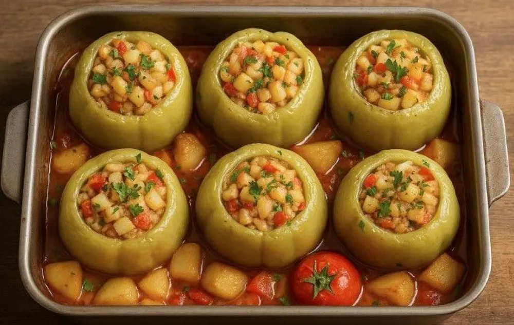 Punjene paprike s krompirom i paradajzom