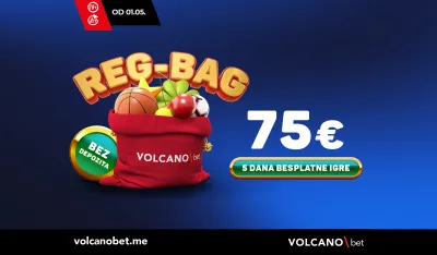 Samo na Volcanobet: Reg- Bag bonus od 75&euro; bez uplate 