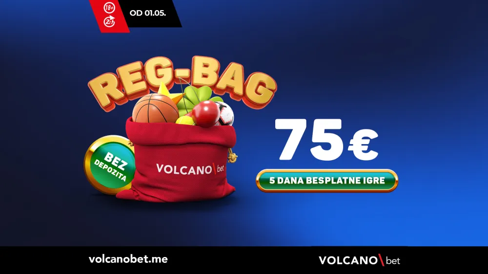 Samo na Volcanobet: Reg- Bag bonus od 75&euro; bez uplate 