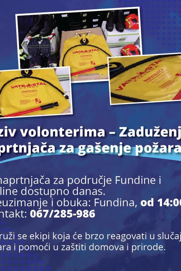 Mje&scaron;tanima Fundine podijeliće oko 50 naprtnjača za ga&scaron;enje požara