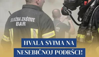 Op&scaron;tina Bar: Nakon tri dana situacija pod kontrolom, hvala svima na nesebičnoj podr&scaron;ci