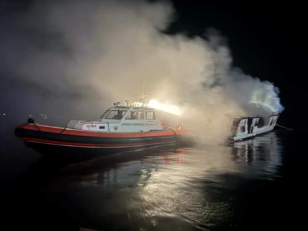 UPSUL: Uga&scaron;en požar na jahti u Luci Budva, spriječeno zagađenje mora, nije bilo povrijeđenih