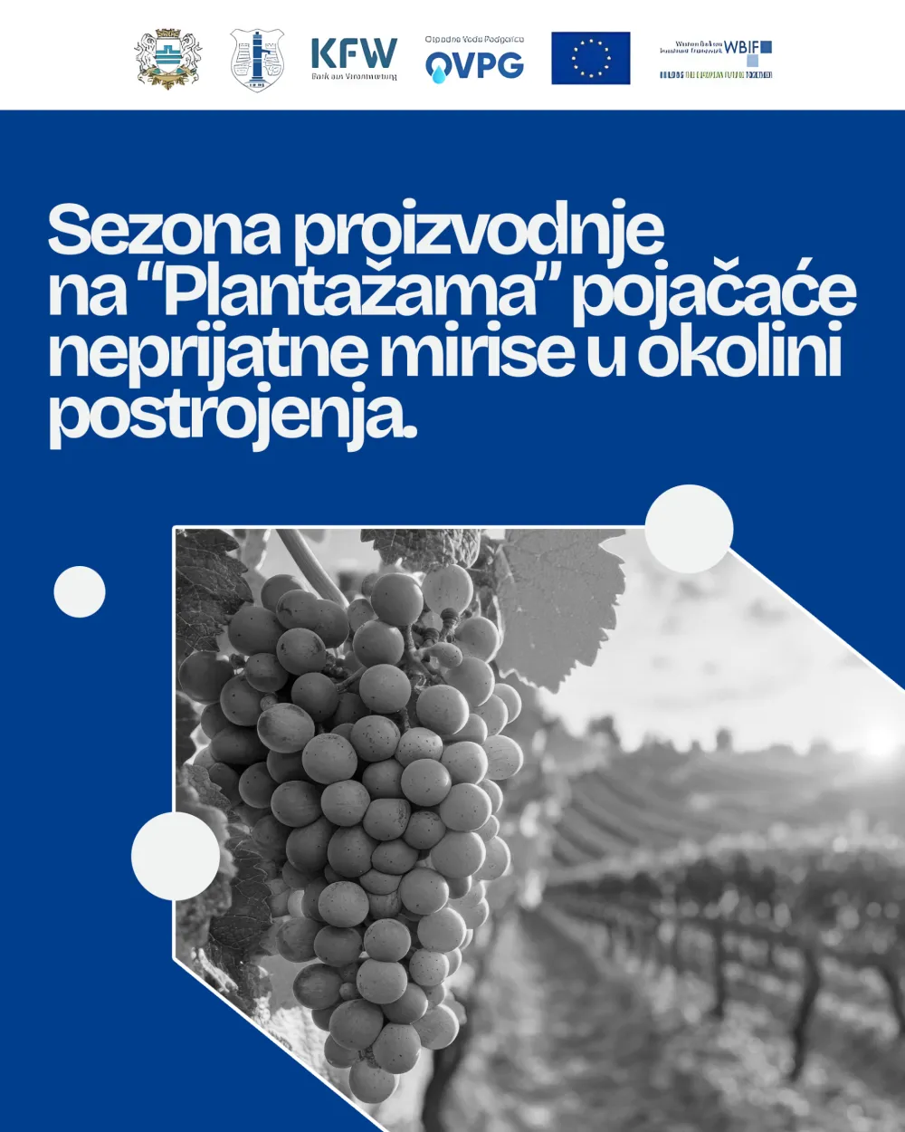 Vodovod i kanalizacija: Sezona proizvodnje na &ldquo;Plantažama&rdquo; pojačaće neprijatne mirise u okolini postrojenja