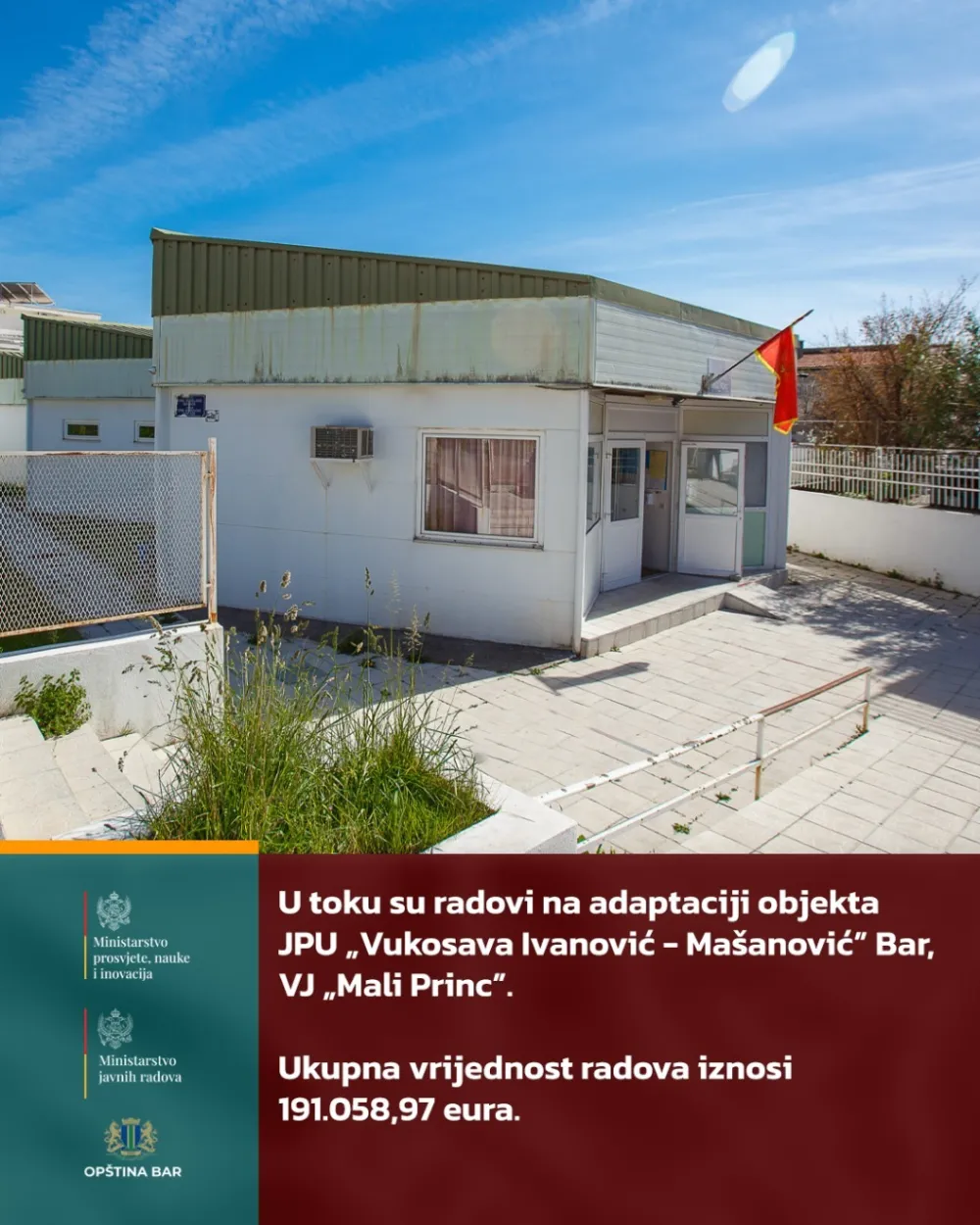 Za adaptaciju vrtića "Mali princ" u Baru skoro 200 hiljada eura