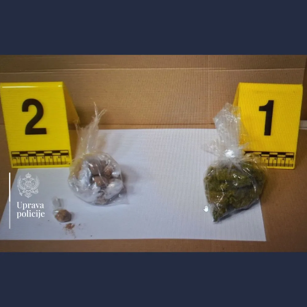 Krivična prijava protiv Budvanina zbog heroina i marihuane: Prijetio policajcima pa se dao u bjekstvo