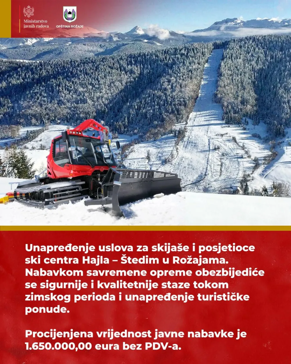 Postupak javne nabavke vozila za racvnanje snijega