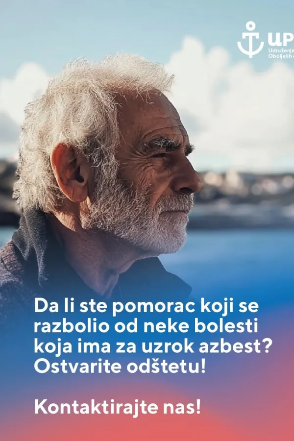 Izloženost azbestu pomorce ko&scaron;tala zdravlja