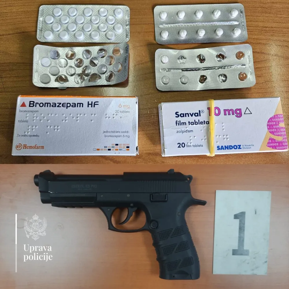 U Beranama i Rožajama oduzete tablete sa liste opijata i pi&scaron;tolj