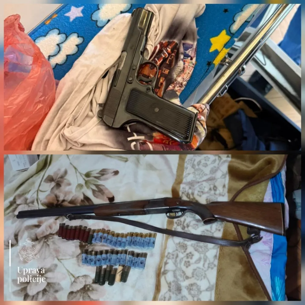 (FOTO) Pretresi &scaron;irom Crne Gore: Uhap&scaron;ene dvije osobe, oduzeto vatreno oružje, municija, kokain, bajoneti
