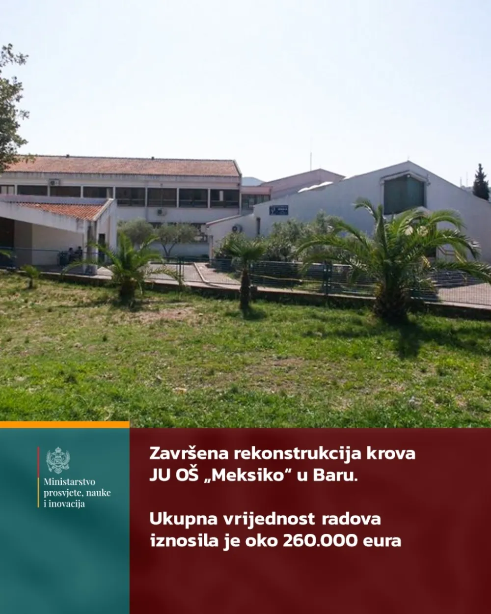 Rekonstruisan krov na &scaron;koli Meksiko u Baru