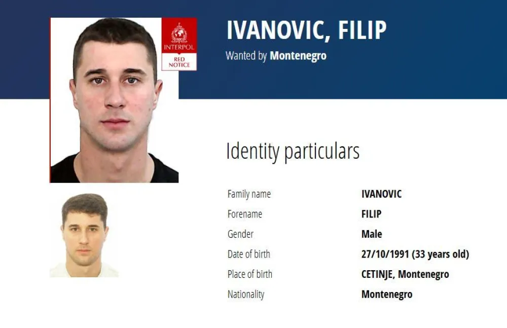 FIlip Ivanović na potjernici INTERPOLA