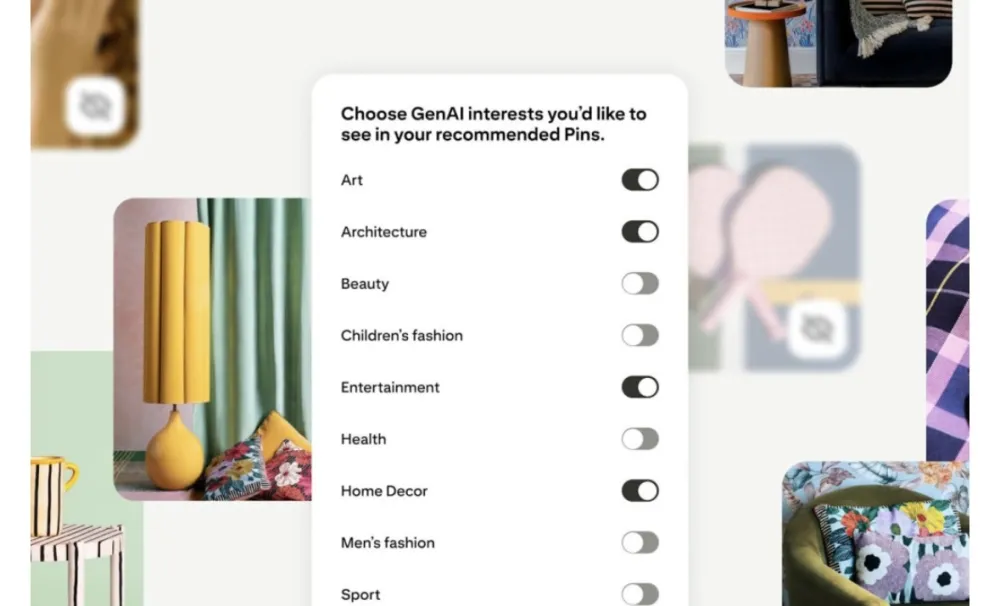 Pinterest smanjuje količinu AI slika