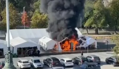 Požar ipsred Narodne skup&scaron;tine u Beogradu