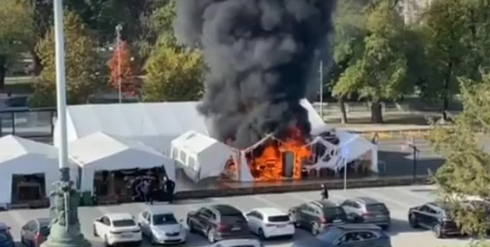 Požar ipsred Narodne skup&scaron;tine u Beogradu