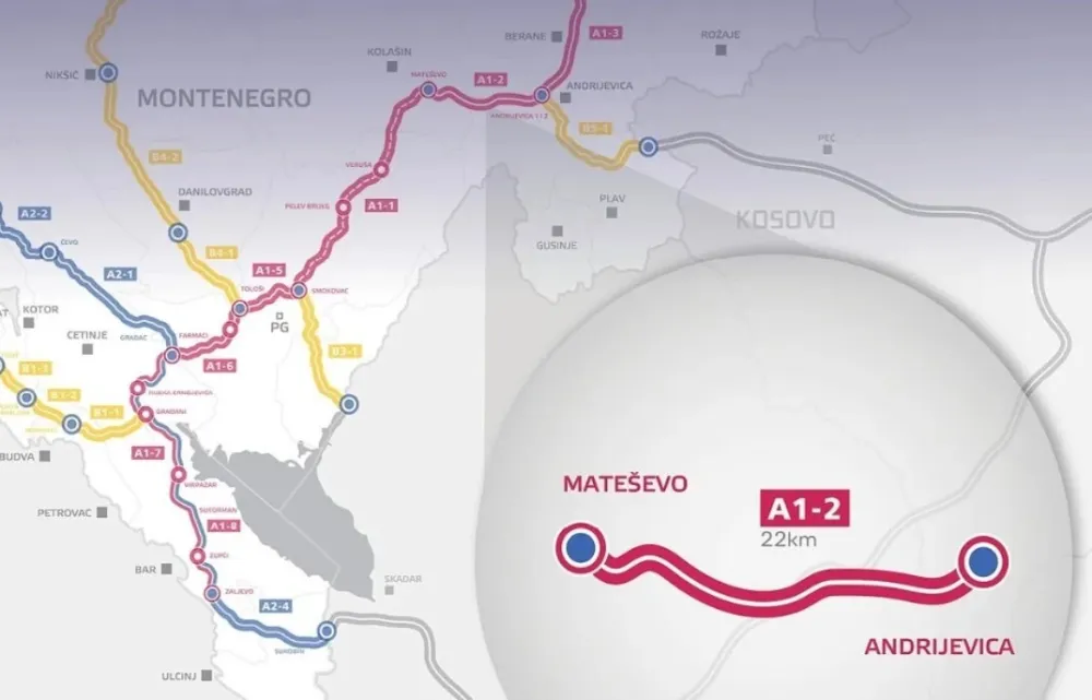 Od Mate&scaron;eva do Andrijevice kroz četiri km tunela, sedam km mostova