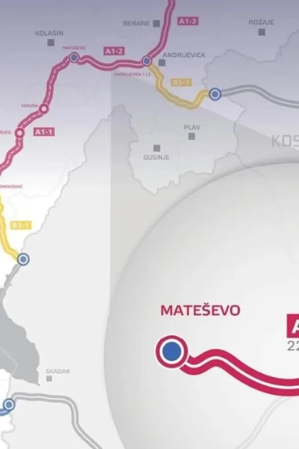 Od Mate&scaron;eva do Andrijevice kroz četiri km tunela, sedam km mostova