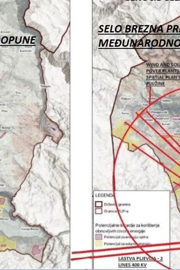 Mje&scaron;tani Brezana traže od Radunovića povlačenje PUP Plužine: Plan dogovoren sa investitorima, ne sa mje&scaron;tanima