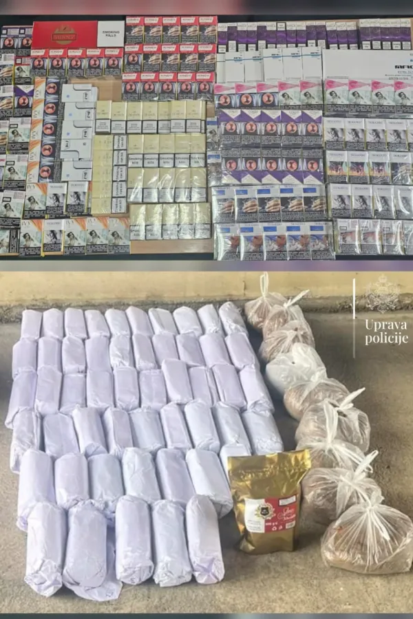 U akciji Uprave policije i Uprave carina zaplijenjene cigarete i duvan; procesuirana dva lica