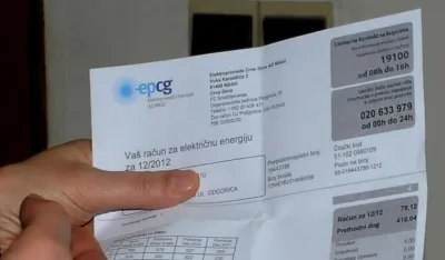 Prosječan oktobarski račun za struju 32.21 eura