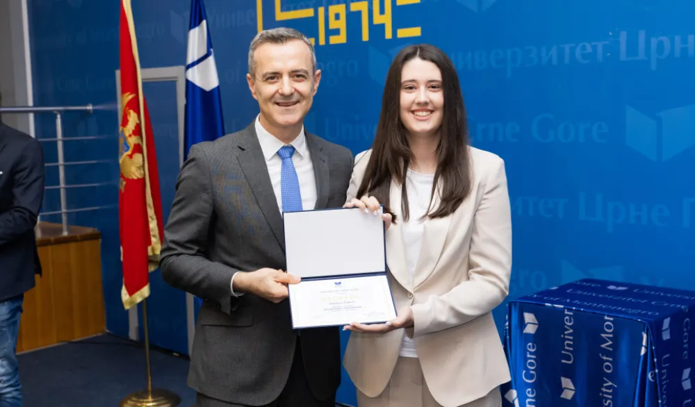 Anastasija Čolović sa rektorom 