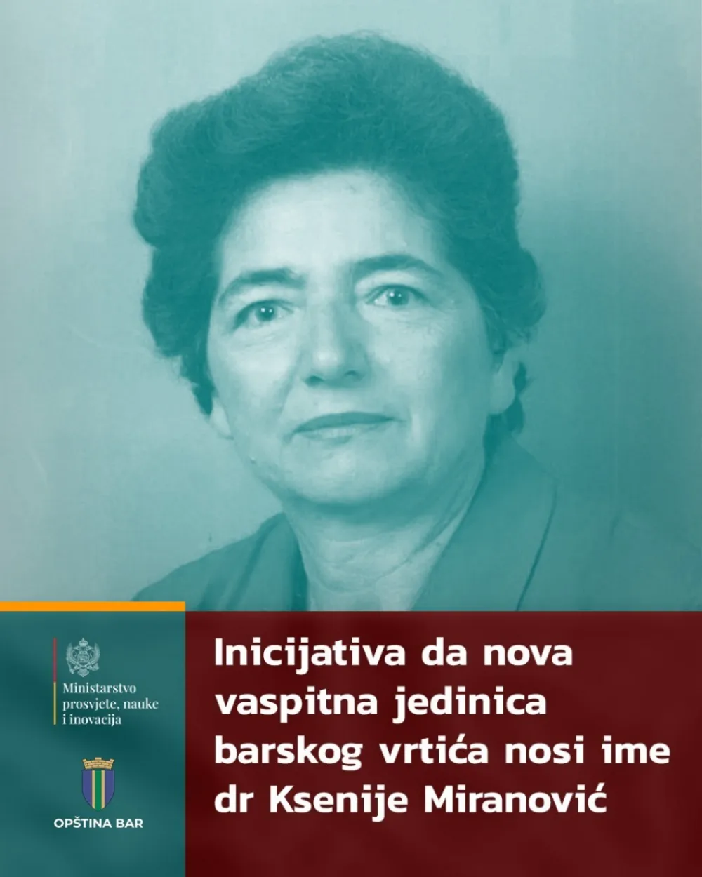 Pokrenuta inicijativa da nova vaspitna jedinica barskog vrtića nosi ime dr Ksenije Miranović