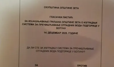 Glasački listić za referendum u Zeti