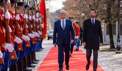 (FOTO/VIDEO)&nbsp;Milatović dočekao predsjednika Grčke uz najvi&scaron;e državne počasti