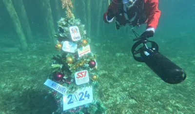 U Ohridskom jezeru postavljena novogodi&scaron;nja jelka pod vodom