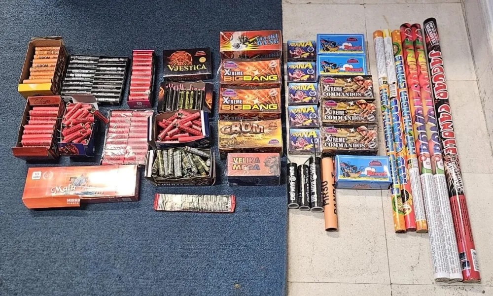 U Podgorici i Danilovgradu oduzeto preko 15.000 pirotehničkih sredstava, prijava protiv jedne osobe