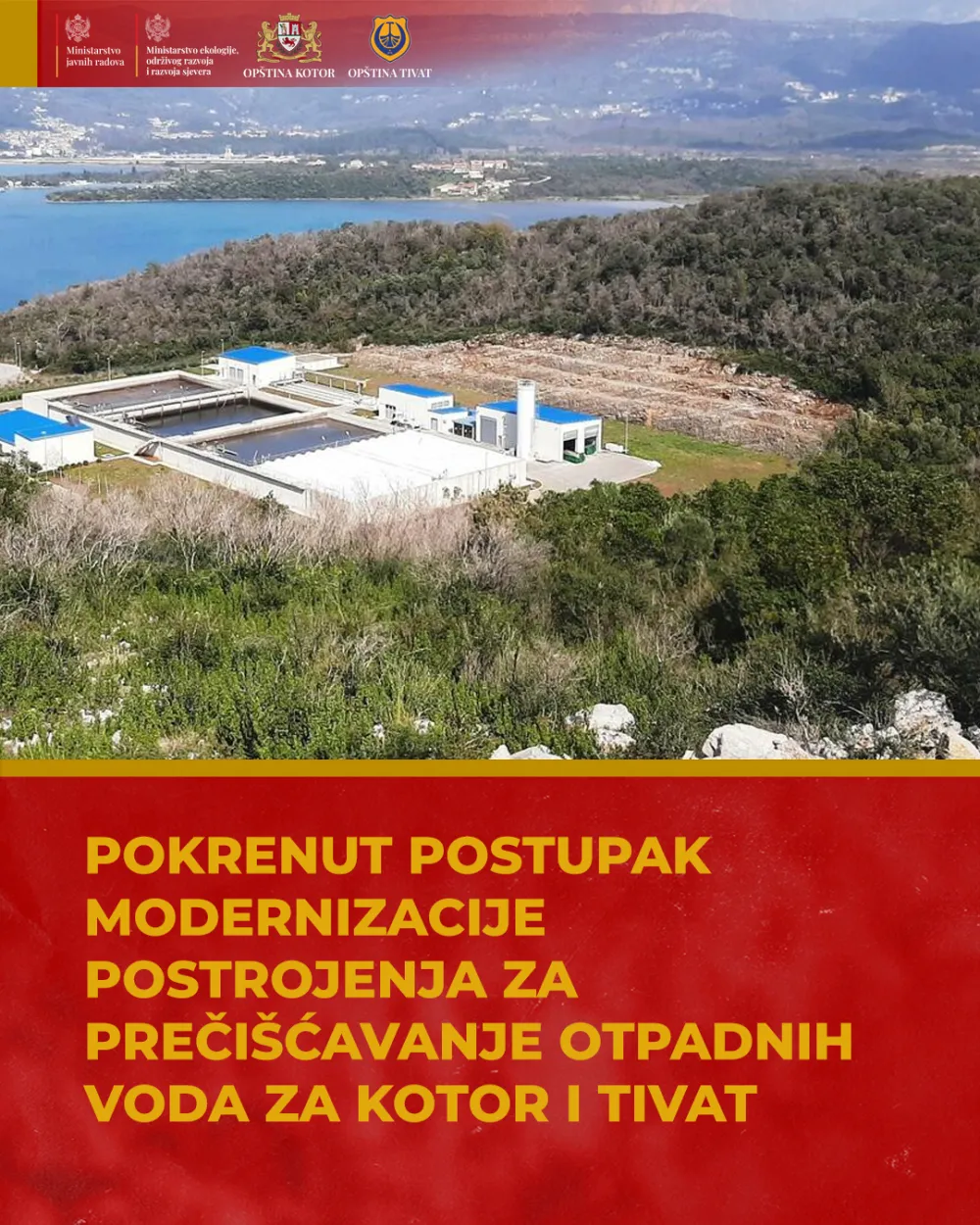 Pokrenut postupak modernizacije postrojenja za preči&scaron;ćavanje otpadnih voda za Kotor i Tivat