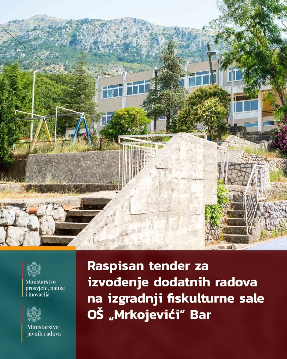 Raspisan tender za izgradnju fiskulturne sale O&Scaron; "Mrkojevići" Bar