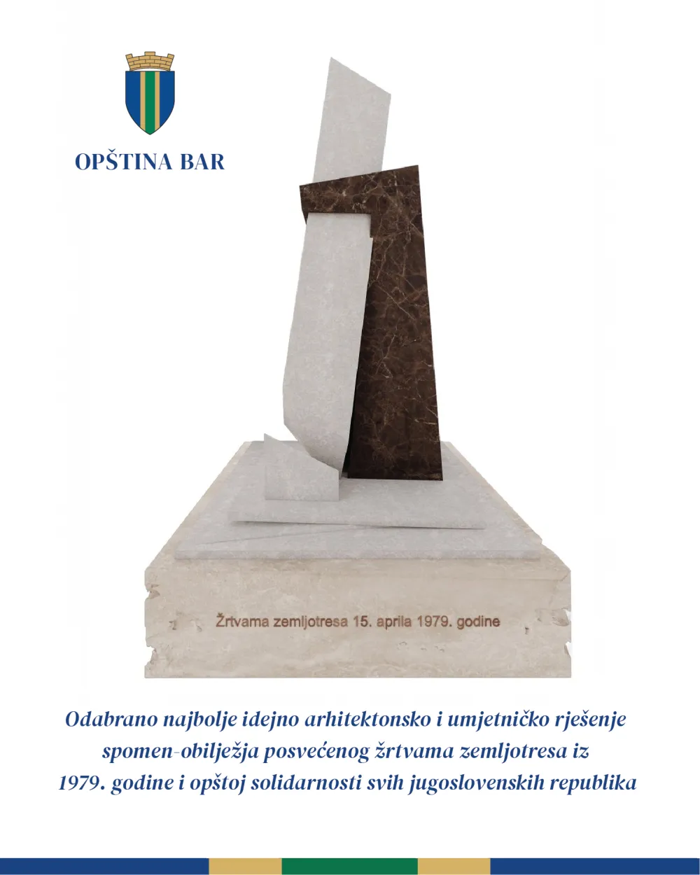 Op&scaron;tina Bar odabrala najbolje idejno rje&scaron;enje spomen-obilježja posvećenog žrtvama zemljotresa iz 1979