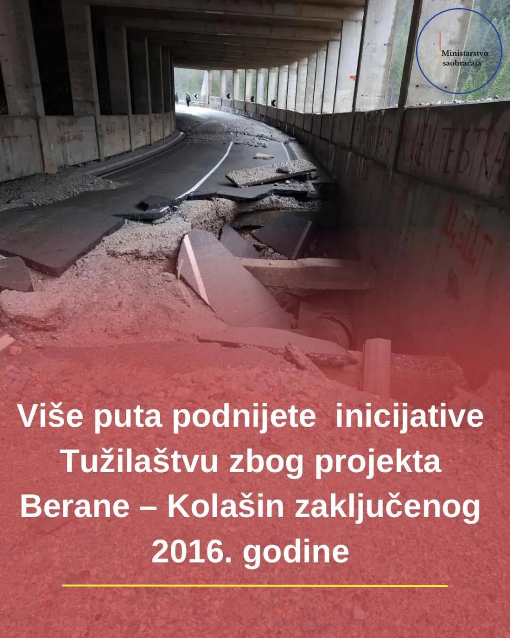 Ministarstvo saobraćaja: Vi&scaron;e puta podnijete inicijative Tužila&scaron;tvu zbog projekta Berane &ndash; Kola&scaron;in zaključenog 2016. godine