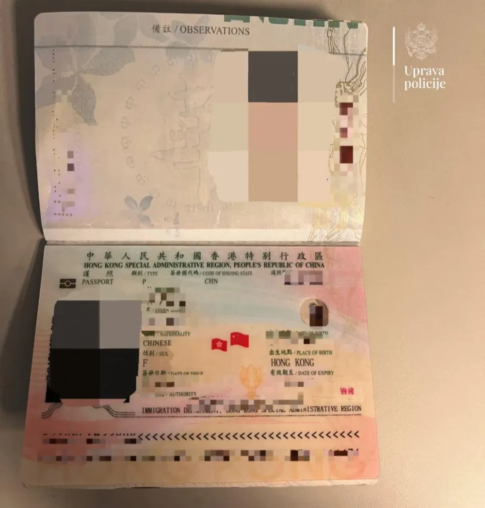 Granična policija uhapsila državljanku Vijetnama, pronađen falsifikovani paso&scaron; Hongkonga