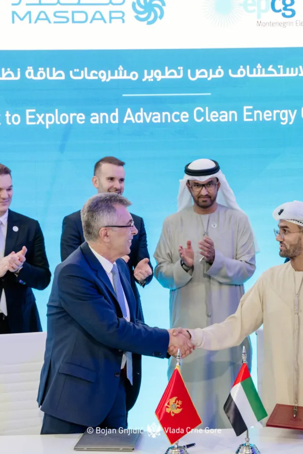 Masdar i EPCG razmatraju osnivanje zajedničkog preduzeća za razvoj obnovljivih izvora energije u Crnoj Gori