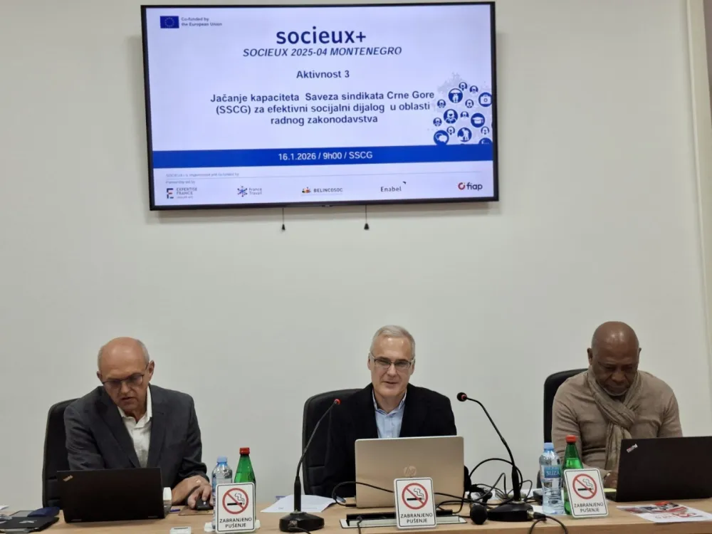 Savez sindikata Crne Gore jača kapacitete za socijalni dijalog uz podr&scaron;ku EU