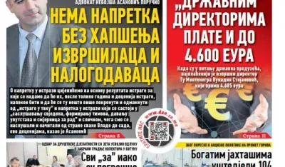 Naslovna strana "Dana" za 21. januar 2026.