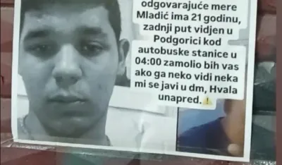 Nestao mladić iz Tivta