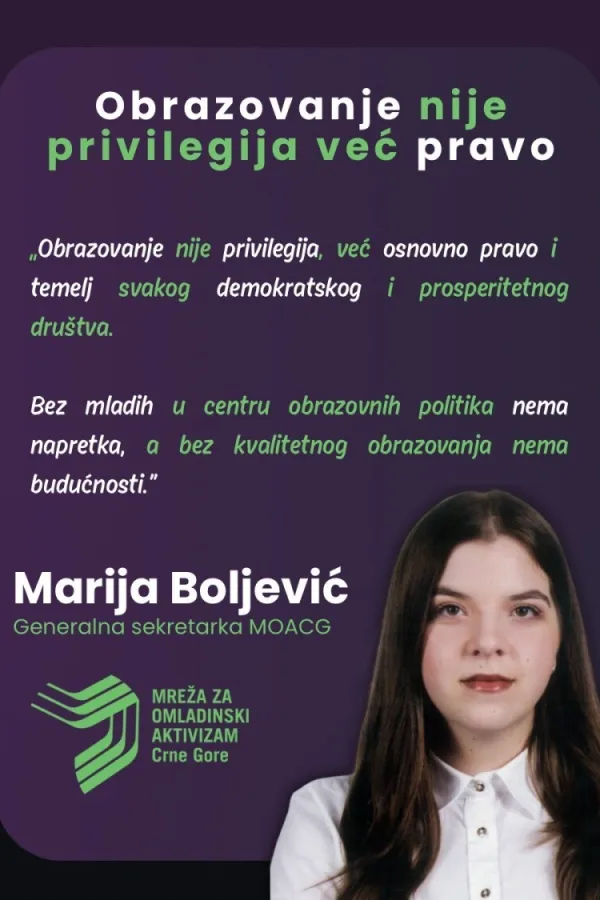 Boljević: Obrazovanje mora osnaživati mlade i prepoznavati njihov potencijal