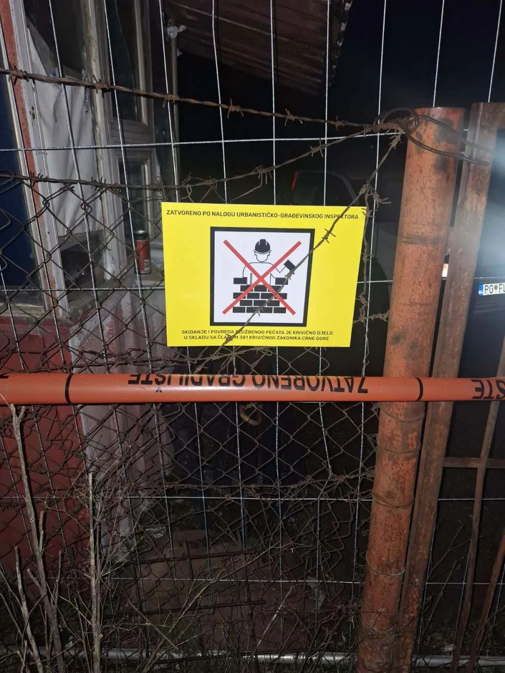 Zapečaćeno gradili&scaron;te u Botunu