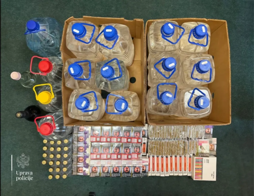 Nik&scaron;ić: Policija zaplijenila skoro 900 komada duvanskih proizvoda i 80 litara alkoholnih pića