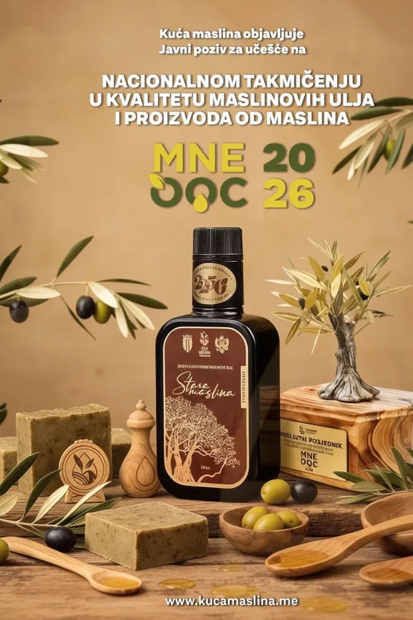 Nacionalno takmičenje u kvalitetu maslinovog ulja i proizvoda od maslina - MNEOOC 2026