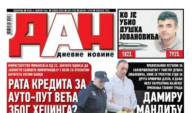 Naslovna strana Dana za 6. februar