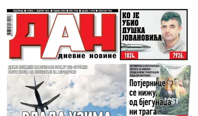 Naslovna strana "Dana" za 7. februar 2026