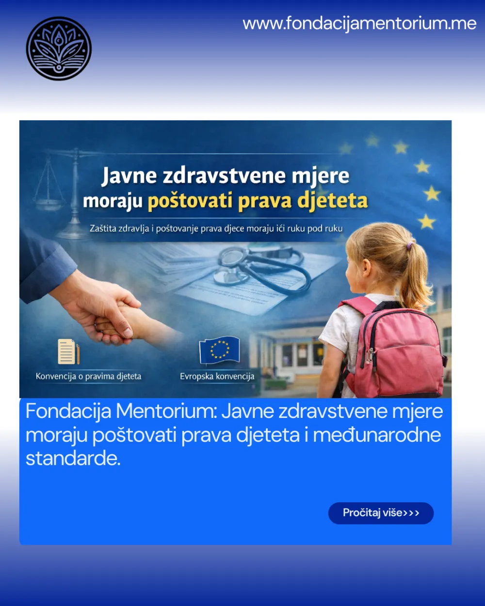 Fondacija Mentorium: Moraju se po&scaron;tovati prava djeteta i međunarodni standardi